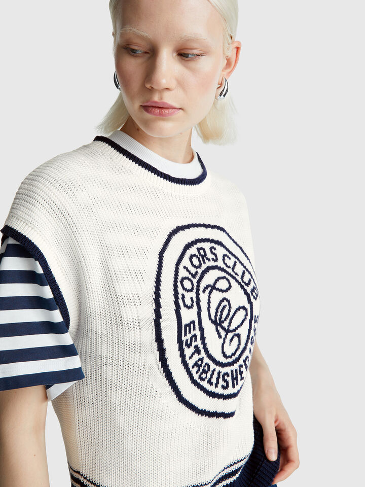 SLEEVELESS SWEATER Femme image number 4